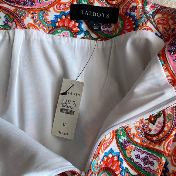 NWT Talbots Scalloped Hem Paisley Skirt - Picture 6 of 11